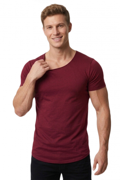 DeepSEA Yakası ve Kolları Kesik Likralı Geniş Yakalı Erkek Tişört 1801199