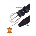 DeepSEA Hakiki Deri Lazer Desenli Spor Erkek Kemer Siyah Tokalı Kısaltılabilir 2602668