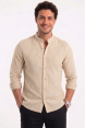 DeepSEA Modal Kumaş Likralı Rahat Kalıp Kırışmayan Ütü Gerektirmeyen Erkek Gömlek 2602629