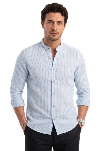DeepSEA Modal Kumaş Likralı Rahat Kalıp Kırışmayan Ütü Gerektirmeyen Erkek Gömlek 2602629