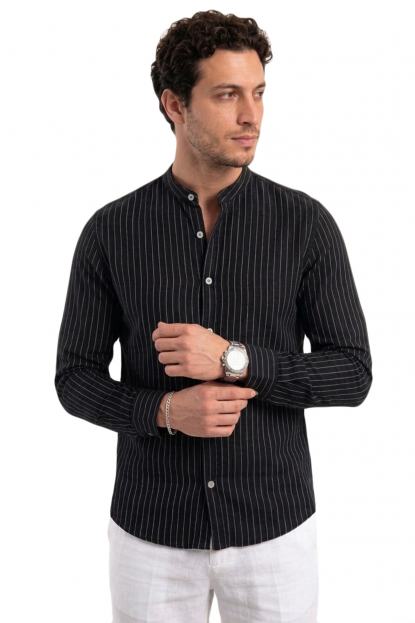 DeepSEA Modal Kumaş Likralı Rahat Kalıp Kırışmayan Ütü Gerektirmeyen Erkek Gömlek 2602629