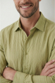 DeepSEA Modal Kumaş Likralı Rahat Kalıp Kırışmayan Ütü Gerektirmeyen Erkek Gömlek 2602606