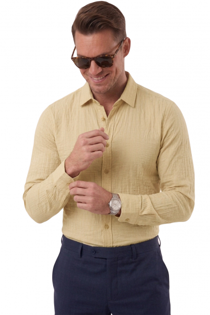 DeepSEA Modal Kumaş Likralı Rahat Kalıp Kırışmayan Ütü Gerektirmeyen Erkek Gömlek 2602607