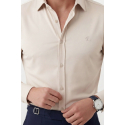 DeepSEA Modal Kumaş Likralı Rahat Kalıp Kırışmayan Ütü Gerektirmeyen Erkek Gömlek 2602610