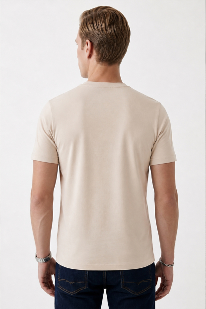 DeepSEA Dar Kesim Pamuklu Tişört Slim Fit Nefes Alan Yumuşak Dokulu Tişört 2604355