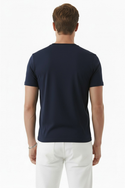 DeepSEA Dar Kesim Pamuklu Tişört Slim Fit Nefes Alan Yumuşak Dokulu Tişört 2604355