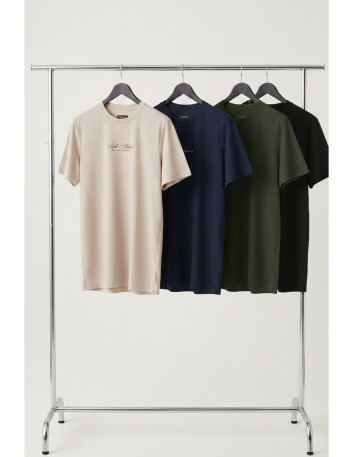 DeepSEA Dar Kesim Pamuklu Tişört Slim Fit Nefes Alan Yumuşak Dokulu Tişört 2604355 2