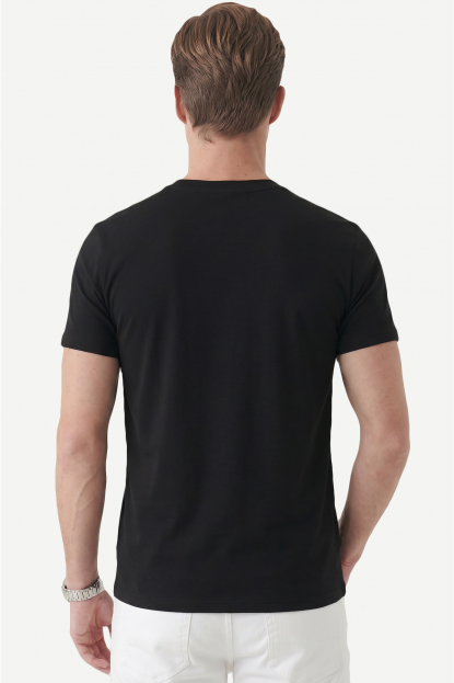 DeepSEA Dar Kesim Pamuklu Tişört Slim Fit Nefes Alan Yumuşak Dokulu Tişört 2604355