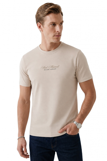 DeepSEA Dar Kesim Pamuklu Tişört Slim Fit Nefes Alan Yumuşak Dokulu Tişört 2604355
