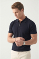 DeepSEA Slim Fit Nefes Alan Pamuklu Polo Yaka Tişört Dar Kesim Örme Kumaş Tişört 2505030