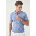 DeepSEA Slim Fit Nefes Alan Pamuklu Polo Yaka Tişört Dar Kesim Örme Kumaş Tişört 2505030