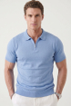 DeepSEA Slim Fit Nefes Alan Pamuklu Polo Yaka Tişört Dar Kesim Örme Kumaş Tişört 2505030