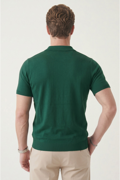 DeepSEA Slim Fit Nefes Alan Pamuklu Polo Yaka Tişört Dar Kesim Örme Kumaş Tişört 2505030