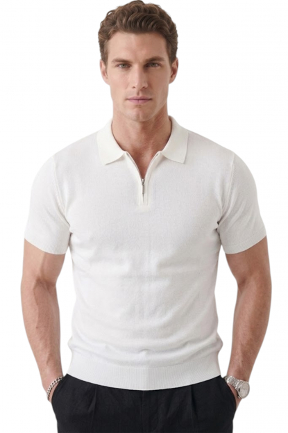 DeepSEA Slim Fit Nefes Alan Pamuklu Polo Yaka Tişört Dar Kesim Örme Kumaş Tişört 2505030