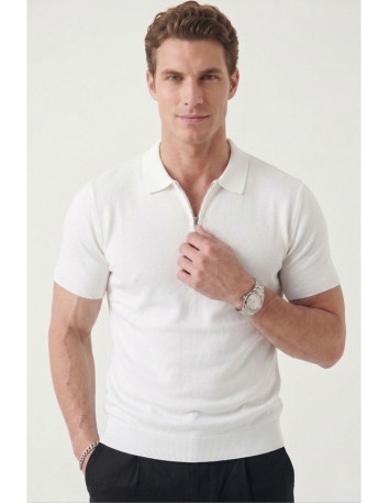 DeepSEA Slim Fit Nefes Alan Pamuklu Polo Yaka Tişört Dar Kesim Örme Kumaş Tişört 2505030 2