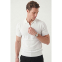 DeepSEA Slim Fit Nefes Alan Pamuklu Polo Yaka Tişört Dar Kesim Örme Kumaş Tişört 2505030