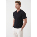 DeepSEA Slim Fit Nefes Alan Pamuklu Polo Yaka Tişört Dar Kesim Örme Kumaş Tişört 2505030