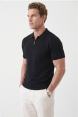 DeepSEA Slim Fit Nefes Alan Pamuklu Polo Yaka Tişört Dar Kesim Örme Kumaş Tişört 2505030