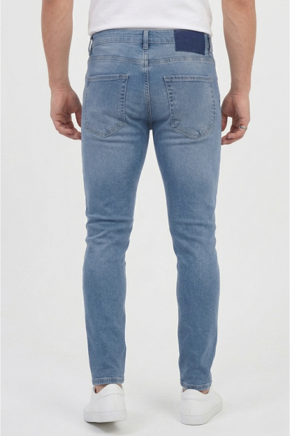 DeepSEA Likralı Taşlanmış Dar Kesim Kot Pantolon Slim Fit Erkek Jean 2600066