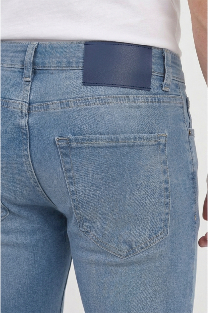 DeepSEA Likralı Taşlanmış Dar Kesim Kot Pantolon Slim Fit Erkek Jean 2600066