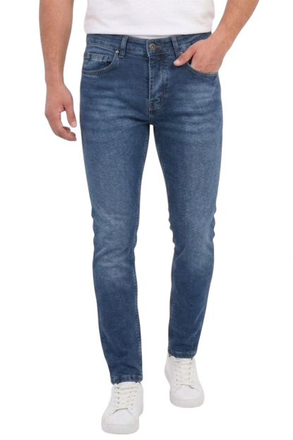 DeepSEA Likralı Taşlanmış Dar Kesim Kot Pantolon Slim Fit Erkek Jean 2600066