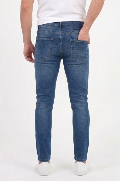 DeepSEA Likralı Taşlanmış Dar Kesim Kot Pantolon Slim Fit Erkek Jean 2600066