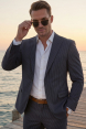 DeepSEA Slim Fit Kesim Çift Düğme Çift Yırtmaç 2 Li Takım Elbise 0233049