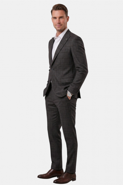 DeepSEA Slim Fit Kesim Çift Düğme Çift Yırtmaç 2 Li Takım Elbise 2601812