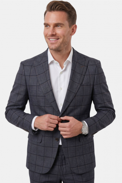 DeepSEA Slim Fit Kesim Çift Düğme Çift Yırtmaç 2 Li Takım Elbise 2601812