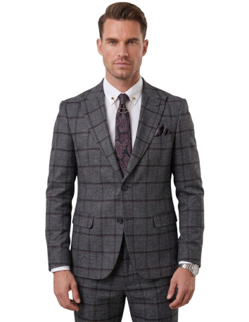 DeepSEA Slim Fit Kesim Çift Düğme Çift Yırtmaç 2 Li Takım Elbise 2601812