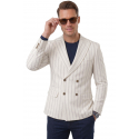 DeepSEA Noktali Likralı Slim Fit Kruvaze Penye Erkek Ceket 2600814