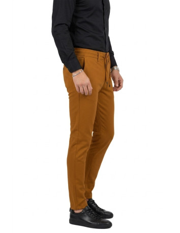 DeepSEA Erkek Likralı Gofre Kumaş Beli Lastikli İpli Slim Fit Günlük Pantolon 2600572 2