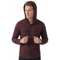 DeepSEA Kapüşonlu Cepli Slim Fit Likralı Kot Gömlek 2300396