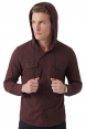 DeepSEA Kapüşonlu Cepli Slim Fit Likralı Kot Gömlek 2300396
