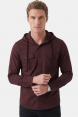 DeepSEA Kapüşonlu Cepli Slim Fit Likralı Kot Gömlek 2300396