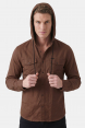 DeepSEA Kapüşonlu Cepli Slim Fit Likralı Kot Gömlek 2300396