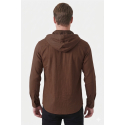 DeepSEA Kapüşonlu Cepli Slim Fit Likralı Kot Gömlek 2300396