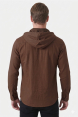 DeepSEA Kapüşonlu Cepli Slim Fit Likralı Kot Gömlek 2300396