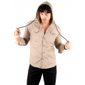 DeepSEA Kapüşonlu Cepli Slim Fit Likralı Kot Gömlek 2300396