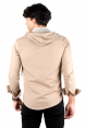 DeepSEA Kapüşonlu Cepli Slim Fit Likralı Kot Gömlek 2300396