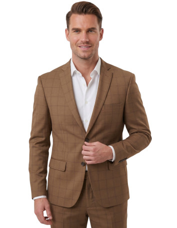 DeepSEA Kare Desenli Slim Fit Erkek Takım Elbise – Çift Düğme Çift Yırtmaç 2’li Takım 2300202
