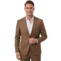 DeepSEA Kare Desenli Slim Fit Erkek Takım Elbise – Çift Düğme Çift Yırtmaç 2’li Takım 2300202