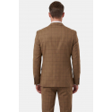 DeepSEA Kare Desenli Slim Fit Erkek Takım Elbise – Çift Düğme Çift Yırtmaç 2’li Takım 2300202