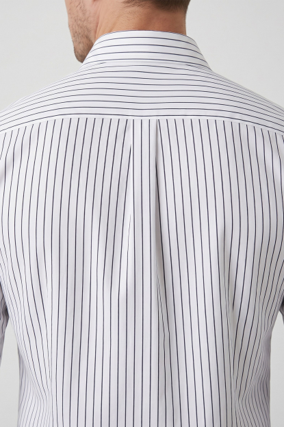 DeepSEA Slim Fit Likralı Kolay Ütülenebilir Gizli Düğmeli Erkek Gömlek 2602001