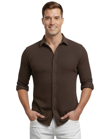 DeepSEA Slim Fit Erkek Gömlek Kolay Ütülenen Nefes Alan Kumaş, Dört Mevsim Şıklık 2602604