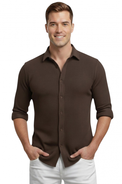 DeepSEA Slim Fit Erkek Gömlek Kolay Ütülenen Nefes Alan Kumaş, Dört Mevsim Şıklık 2602604
