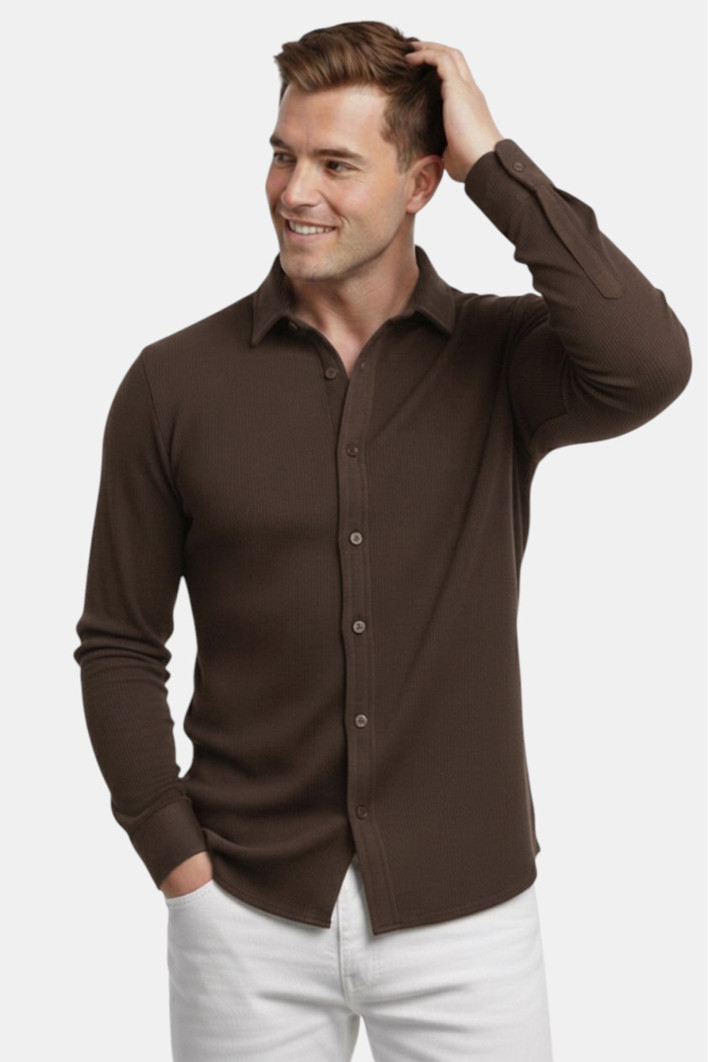 DeepSEA Slim Fit Erkek Gömlek Kolay Ütülenen Nefes Alan Kumaş, Dört Mevsim Şıklık 2602604 2