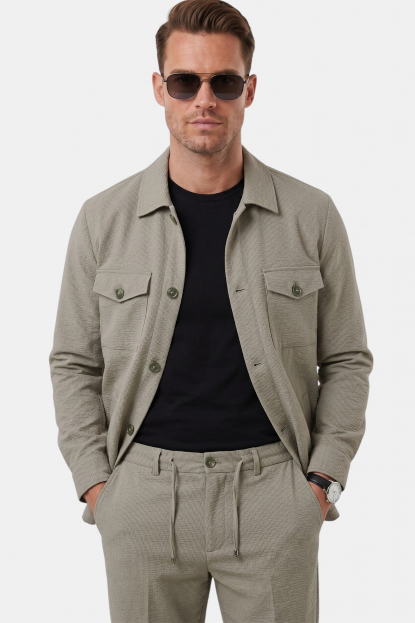 DeepSEA Kare Desenli Slim Fit Erkek Takım Elbise – Çift Düğme Çift Yırtmaç 2’li Takım 2604007