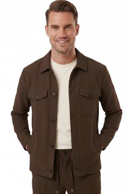 DeepSEA Kare Desenli Slim Fit Erkek Takım Elbise – Çift Düğme Çift Yırtmaç 2’li Takım 2604007