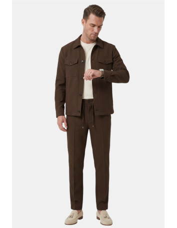 DeepSEA Kare Desenli Slim Fit Erkek Takım Elbise – Çift Düğme Çift Yırtmaç 2’li Takım 2604007 2